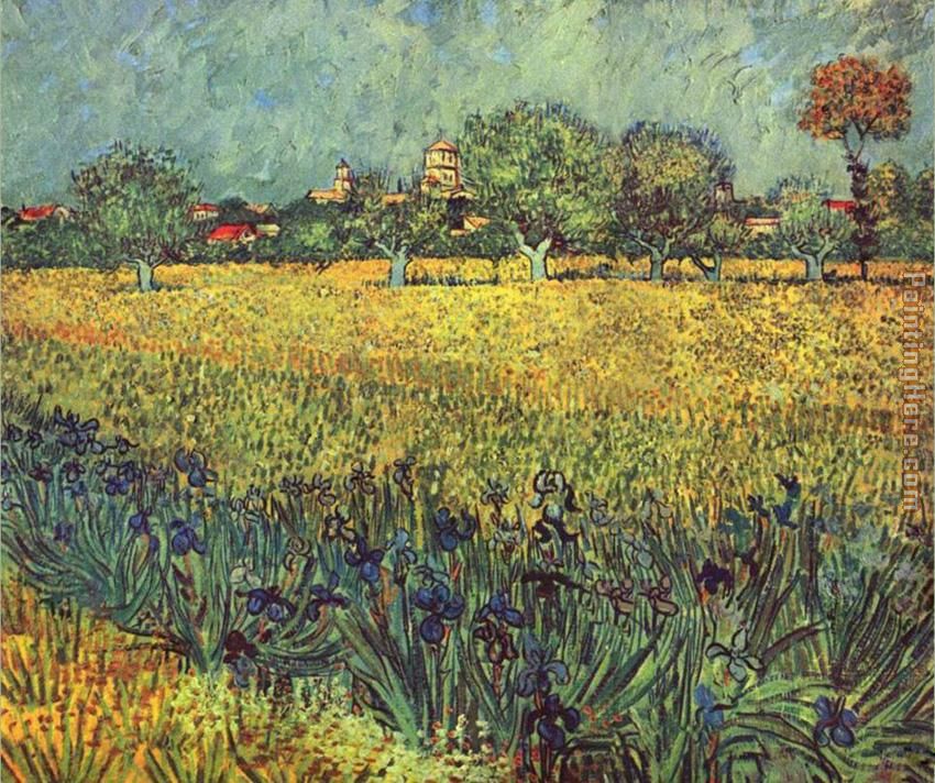 View of Arles with Irises I painting - Vincent van Gogh View of Arles with Irises I art painting